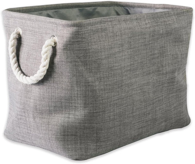 5568 Collapsible Variegated Polyester Storage Bin, Small, Gray,Camz37076