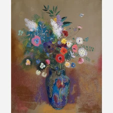 Odilon Redon Bouquet of Flowers Painting Giclee Print on Fine Art Paper