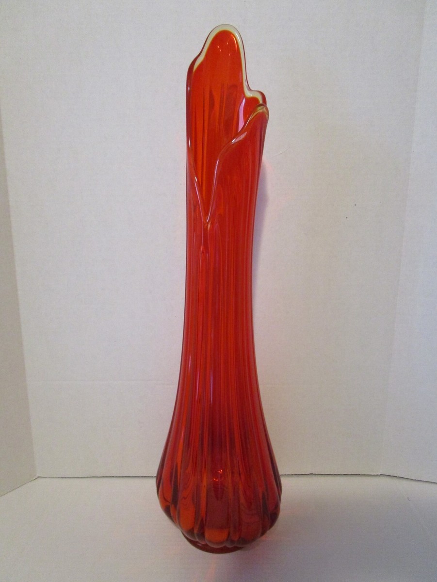 Vase en verre vintage au design coupe - transparent