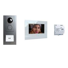 m-e Tür Sprechanlage Set Gegensprechanlage mit ALU Außenstation und Innenstation