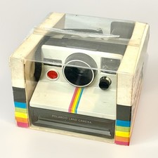 Vintage Polaroid SX-70 OneStep White Rainbow Stripe Land Camera Box Manual
