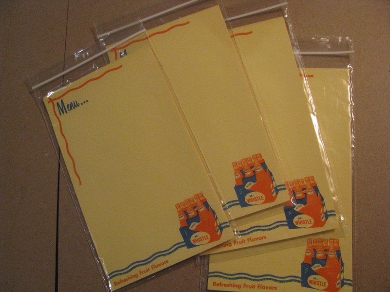 Whistle Soda Advertising Menu Notepad
