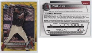 2025 Bowman Chrome Prospects Yellow Wave Refractor /75 Jansel Luis #BCP-84