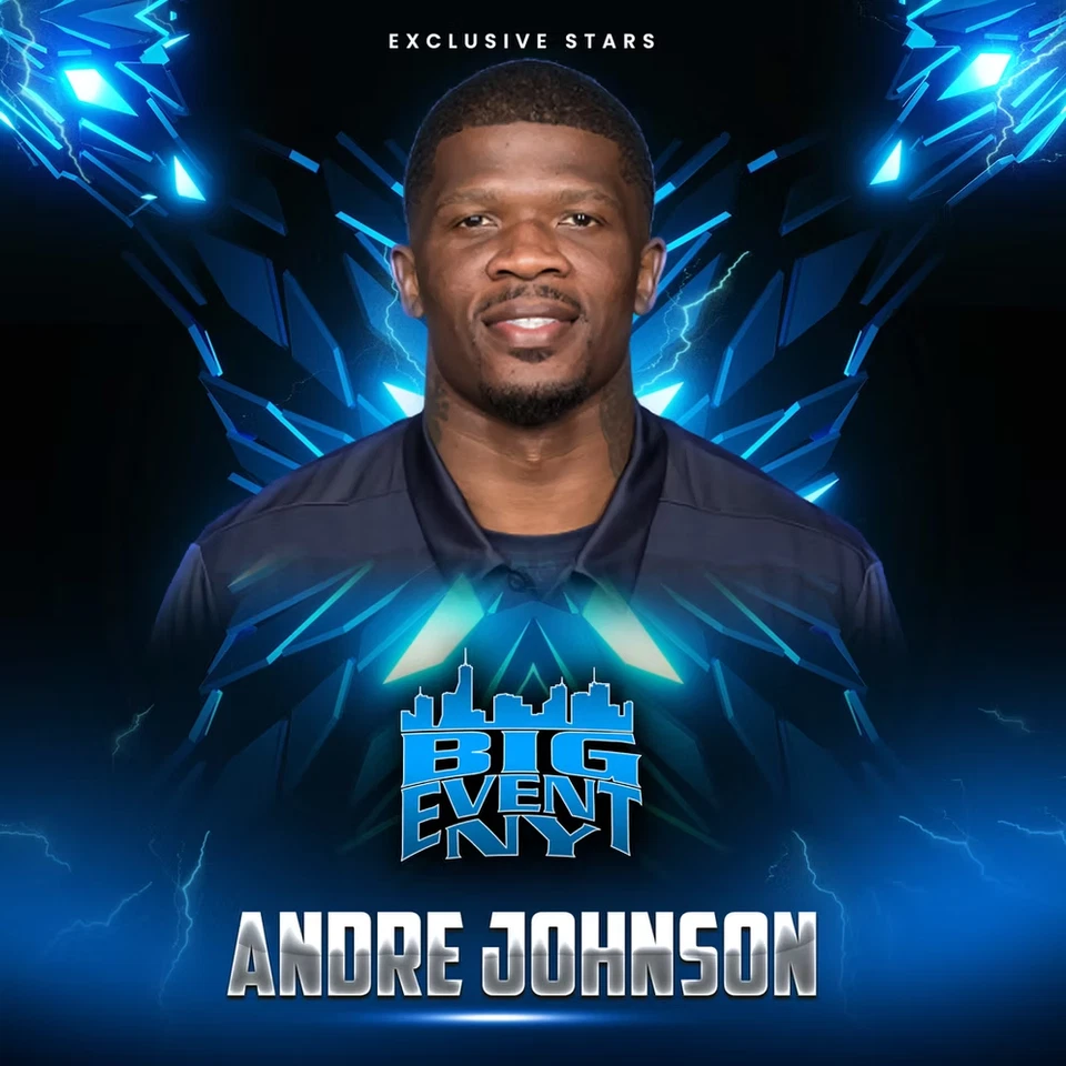 Foto 8X10 firmada por Andre Johnson autografiada JSA auténtica LUZ PUNTUAL METÁLICA Foto 3 de 3