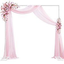 Metal Heavy Duty Backrop Stand Square 8x8FT Adjustable Pipe and Drape Kit Whi...