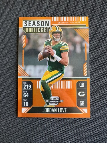 2024 Panini Contenders Optic - Season Ticket Jordan Love #20 Orange Prizm /75