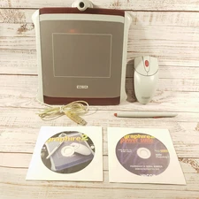 WACOM Graphire 2 Graphics Art TABLET ET-0405A-U Ruby Mouse Pen Pad & Discs