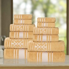 Cotton 12 Piece Assorted Floral Towel Set, Includes 4 Bath, 4 Hand, 4 Washclo...