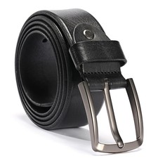 Men's 100 Italian Leather Belt Anti-Scratch Buckle Black or Brown 30" - 46"