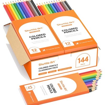 Buntstifte Set 144 Stück mit 12 lebendigen Farben für Kinder Schule Malen