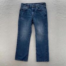 American Eagle Jeans Mens 32x32 Classic Bootcut Medium Wash Denim Whisker Cowboy