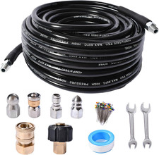 Sewer Jetter Kit for Pressure Washer 5800 PSI Drain Cleaner Hose 1/4 Female Npt,