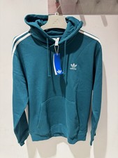 Image of Adidas Original 3 Stripe Hoodie - Teal Green - Mens Size Medium