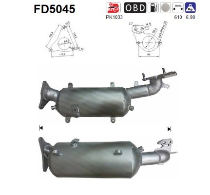 Partikelfilter FÜR Subaru Forester (Sh ), Subaru Forester (Sj ) - AS FD5045-image