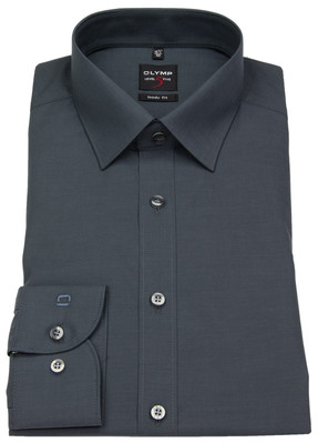 Olymp Herren Hemd Level 5 Body Fit Chambray anthrazit 2080 64 67