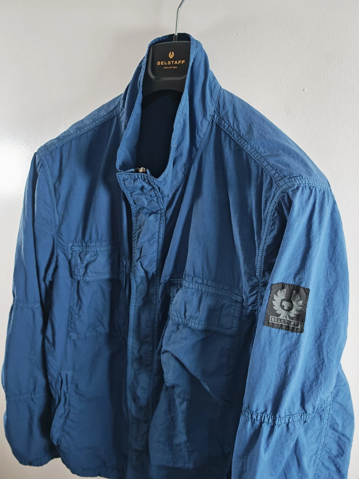 Belstaff Erwin Blue Lightweight Nylon Jacket UK 42 IT 52 Large Men's Coat