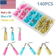 140pcs Heat Shrink Wire Connector 22-10AWG Quick Splice Piggyback Spade Terminal