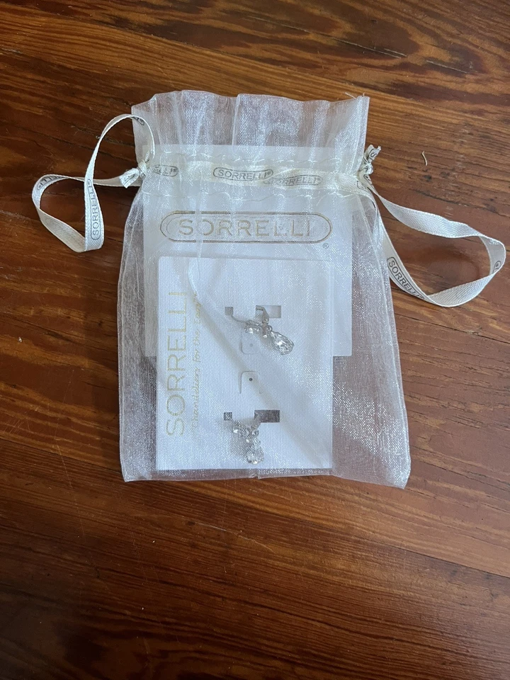 索雷利蓝色水晶耳环穿孔吊坠签名 — 第 3/4 张图片