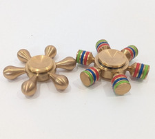 6&5 Winged  Brass Metal Fidget Spinner – Stress &