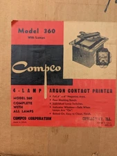 COMPCO 4-Lamp Argon Contact Printer Model 360 TESTED WORKING 35 MM 2 1/4x 2 1/4