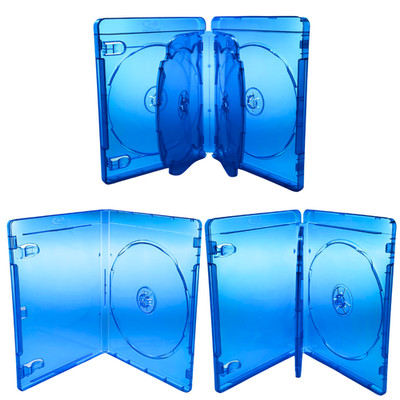 1-100 Blu-ray Hüllen Box 7mm 11mm 14mm für 1 / 2 / 3 / 4 / 6 BD / CD / DVD blau
