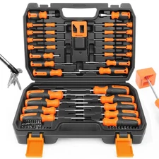 86-Piece Magnetic Screwdrivers Set with Case, Includs Slotted, Phillips, Hex,...