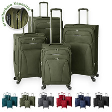 Set valigie 4 pezzi con valigia in tessuto XL valigie da viaggio estensibili valigie 6 colori 1383