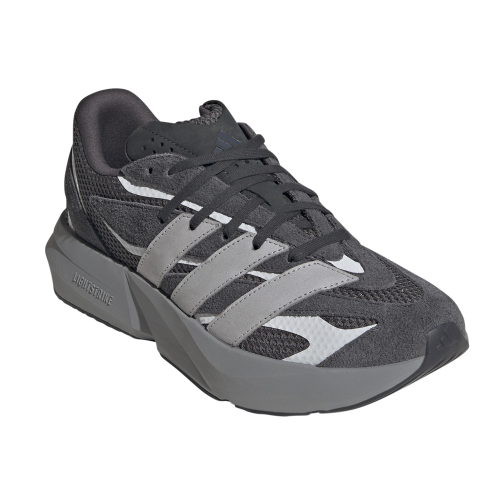 adidas Lightblaze Lace Up  Mens Grey Sneakers Casual Shoes JQ9972-A thumbnail 2