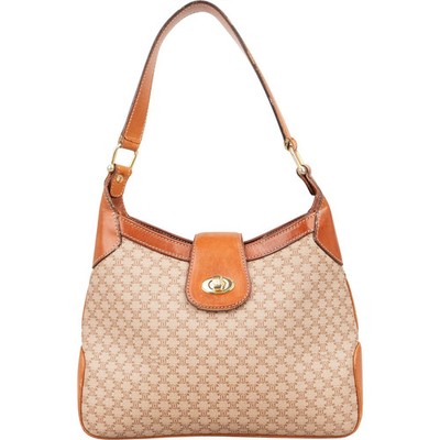 Celine Monogram Macadam Canvas Turn-Lock Shoulder Bag Tasche