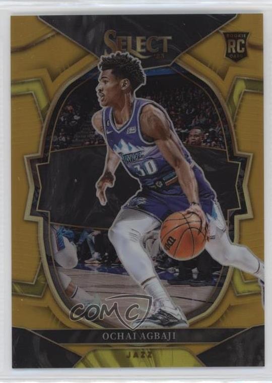 2022-23 Panini Select Concourse Gold Prizm 9/10 Ochai Agbaji #96 Rookie RC v9t