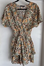 Zara Women's Floral Dress Size S Earthy Layered Boho-chic