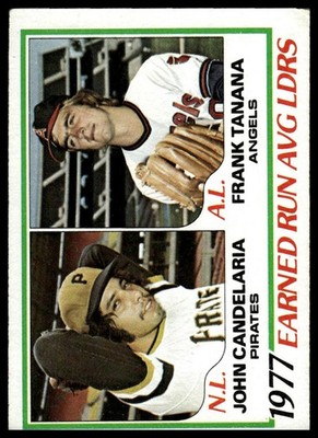 1978 Topps #207 1977 ERA Leaders (John Candelaria / Frank Tanana) LL, DP