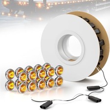 20Pcs Amber 3/4'' Trailer LED Marker Side Clearance Tail Round Amber, 20PCS