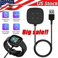 Wireless Charger For Fitbit Sense Versa 3 4 Watch USB Fast Charging Dock Cable