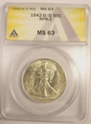 1942-D/D RPM-3 Walking Liberty Half Dollar Anacs MS63