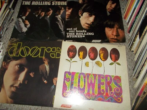 LOT OF 12 ORG PSYCH AND HARD ROCK LPS STONES, HENDRIX, SABBATH, KISS, DOORS+