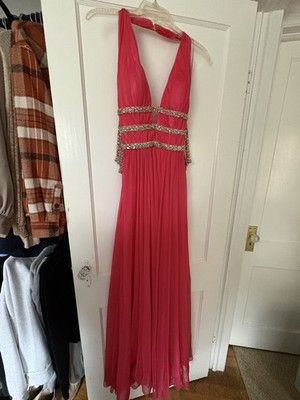 open lace back dress May Queen MQ2011 Spaghetti Strap Floral Embellished Tulle Evening Gown main image 1