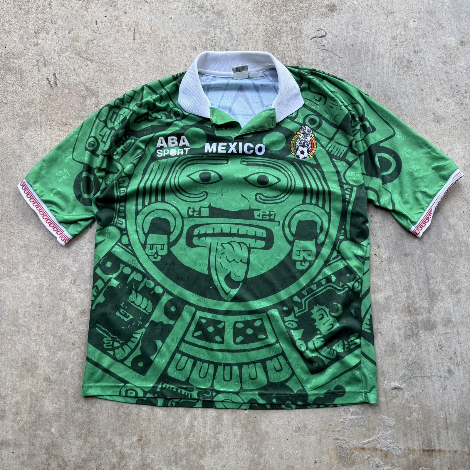 VINTAGE 1997 ABA Sport Mexico Soccer Jersey Green Men's Team RARE Size XL