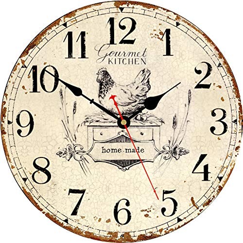 Rustic Wall Clock French Country Vintage 14 Inch 14 inch Gourmet Kitchen