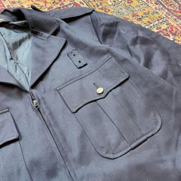VTG 70s Horace Small military style rayon blend gabardine zip pacer work jacket - Image 3 of 4
