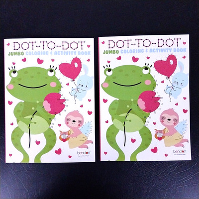 Dot to Dot Jumbo Coloring & Activity Books Valentine's Day Lot of 2 
