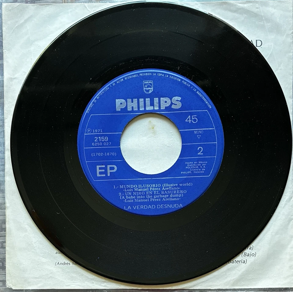 La Verdad Desnuda VERY RARE Luis Perez PSYCHEDELIC ROCK 1971 EX - Image 3 of 4