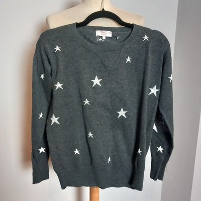 NEXT Petite Grey Jumper Women's Knitted Stars Design UK Size 8