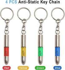 4 Pack Anti-static Key Chain Key Ring Car Body Static Eliminator Discharger Tool
