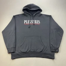 Pleasures Hoodie Sweatshirt Mens XL Gray Satisfaction Guaranteed Pullover Skater