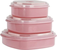 Reston Lloyd Nesting Microwave Containers, Set of 3, Multiple Sizes, Pink 