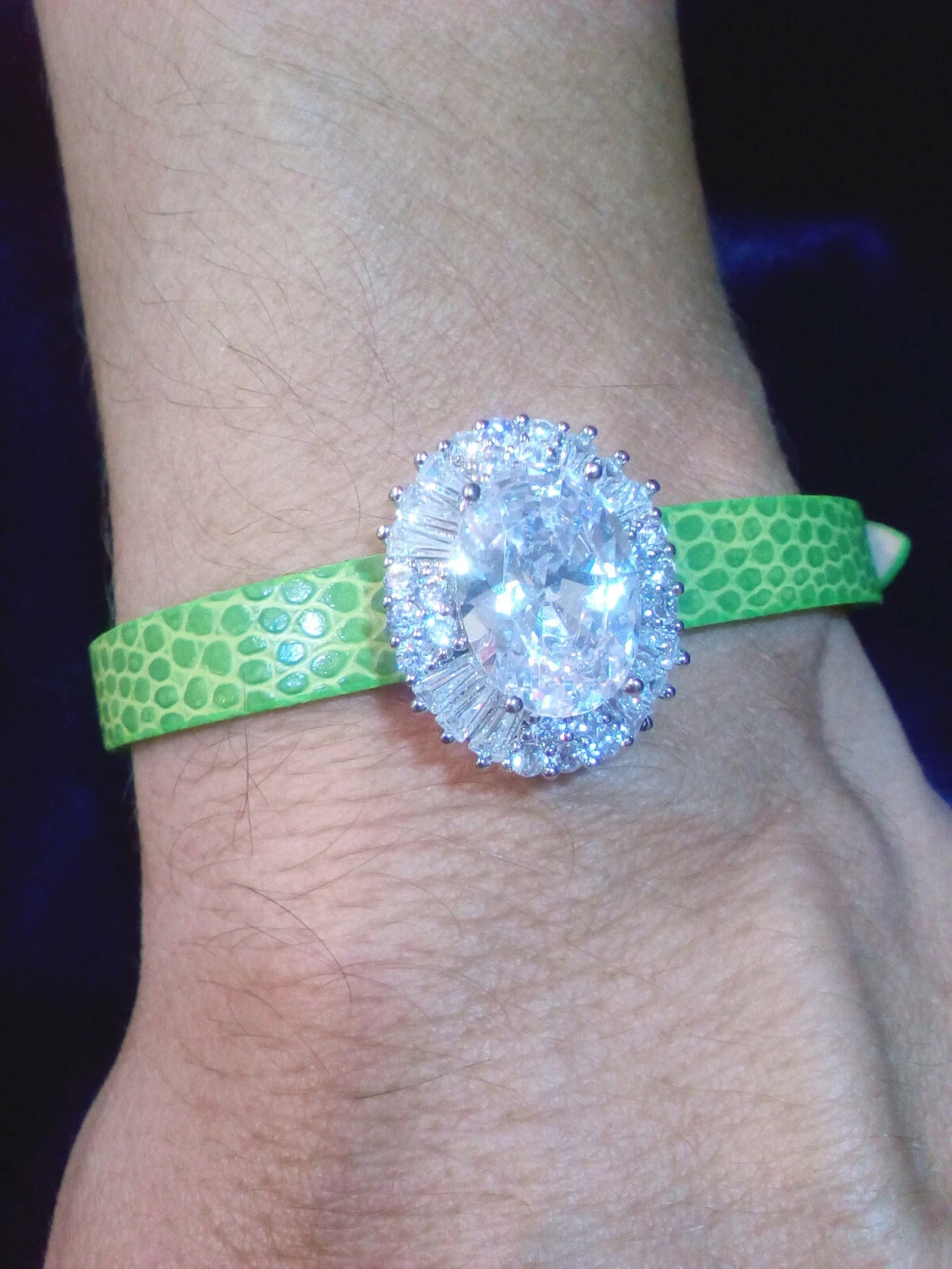 Bracciale Donna SWAROVSKI ORIGINALI Argento 925 Cristalli Verde Ragazza Sposa
