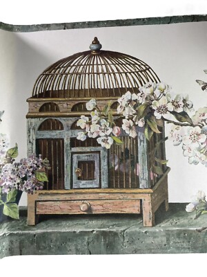 Rosedale Wallpaper Border Birdcage Blossoms & Bees 15'x9.2'' Charming England New