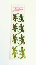 NEW Vintage Hambly Studios “Retro Gecko Lizard” Mylar 12 Stickers 1 Sheet