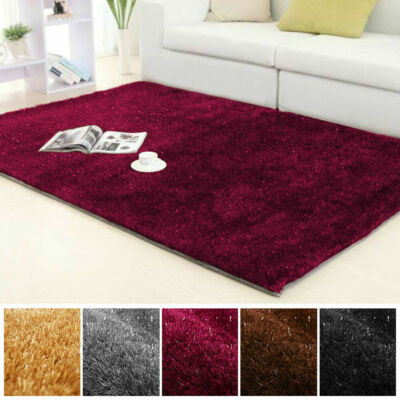 Contemporary Shaggy Area Rugs Plush Fluffy Floor Carpet for Bedroom Living Room
